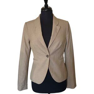 Women's The Limited Collection Beige Blazer Jacket Polyester Rayon Blend Size 2